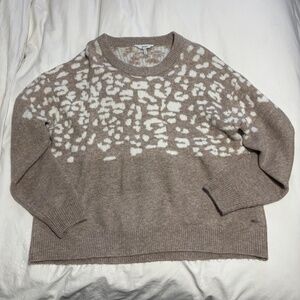Joules tan/beige leopard print crew neck sweater